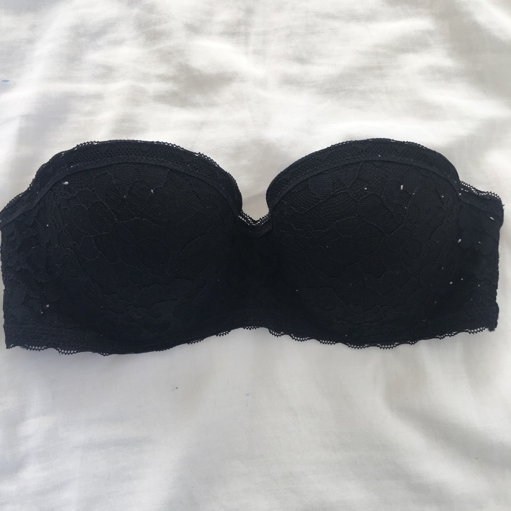 black aerie lace strapless bra